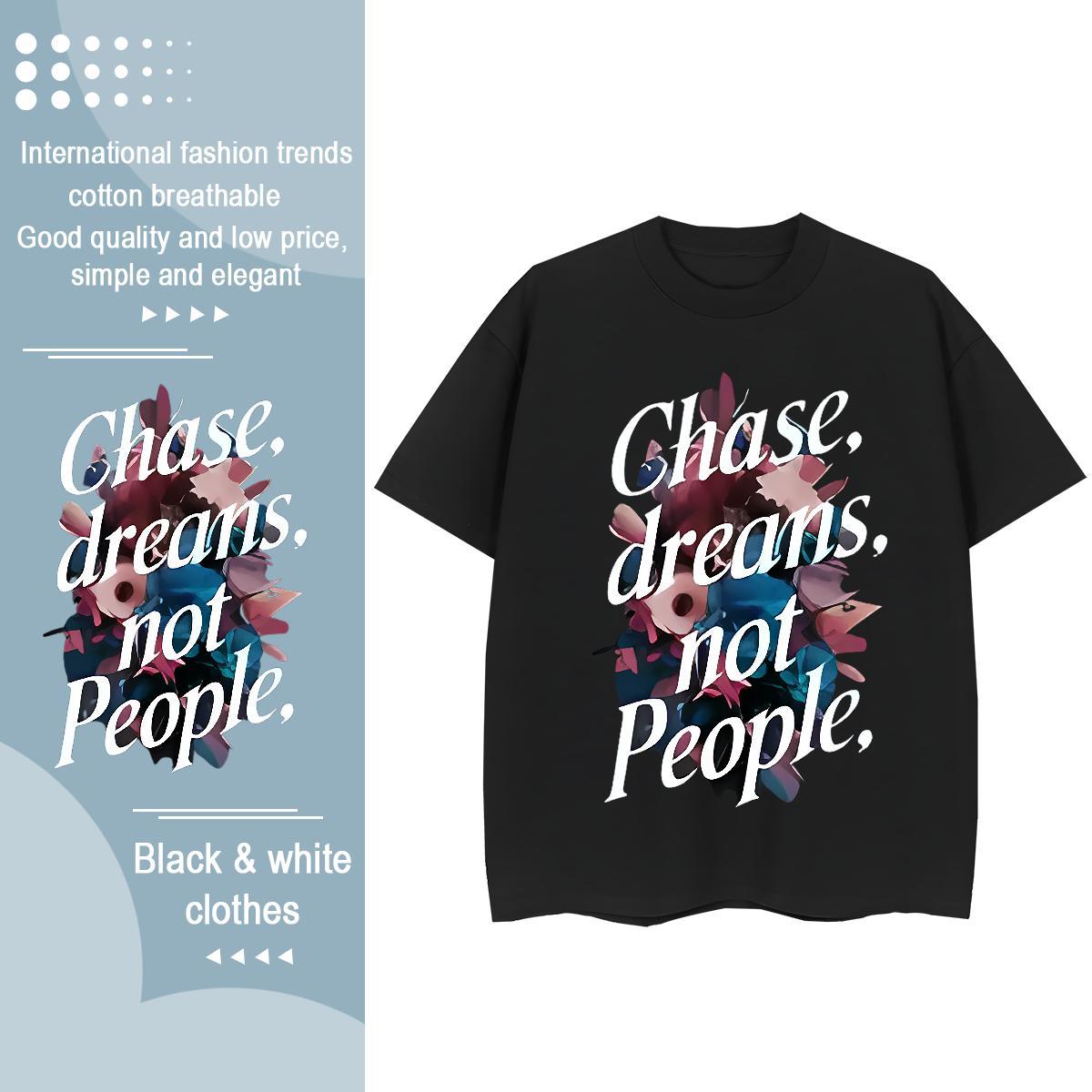 Popular T Shirts Men 230g Pure Cotton letter Street Casual Custom Anime Breathable Soft Tshirt for Man Woman Classic Casual Tshirts