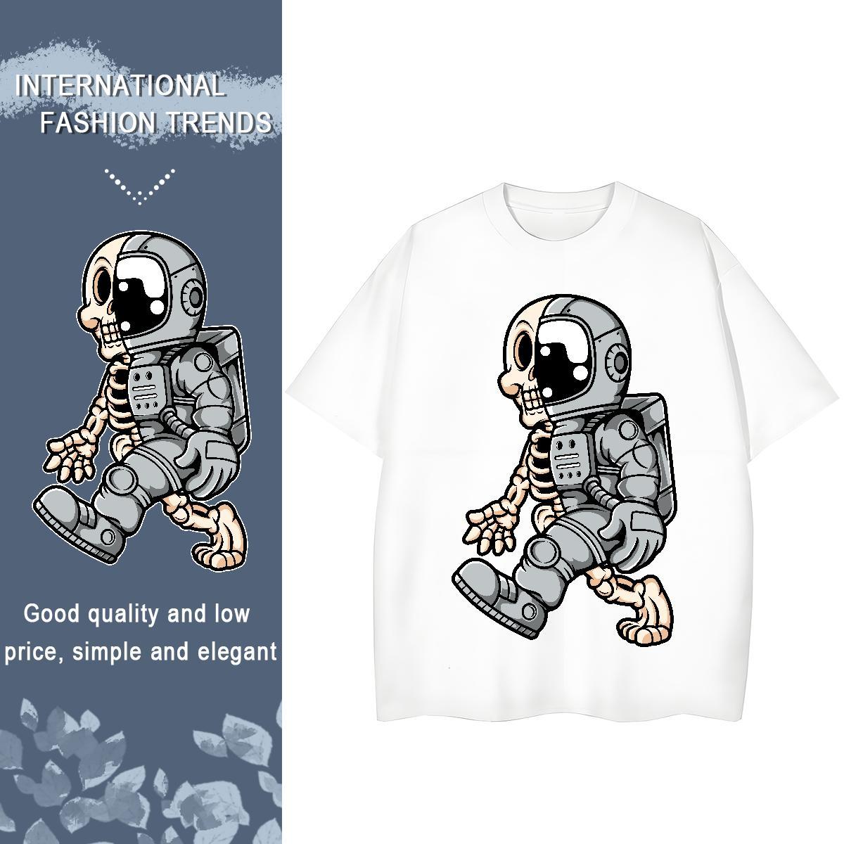 Brand Women Tshirts 100% Cotton 230g cosmonaut Casual Women T Shirts O Neck Short Sleeves Custom Cartoon Tops Tees