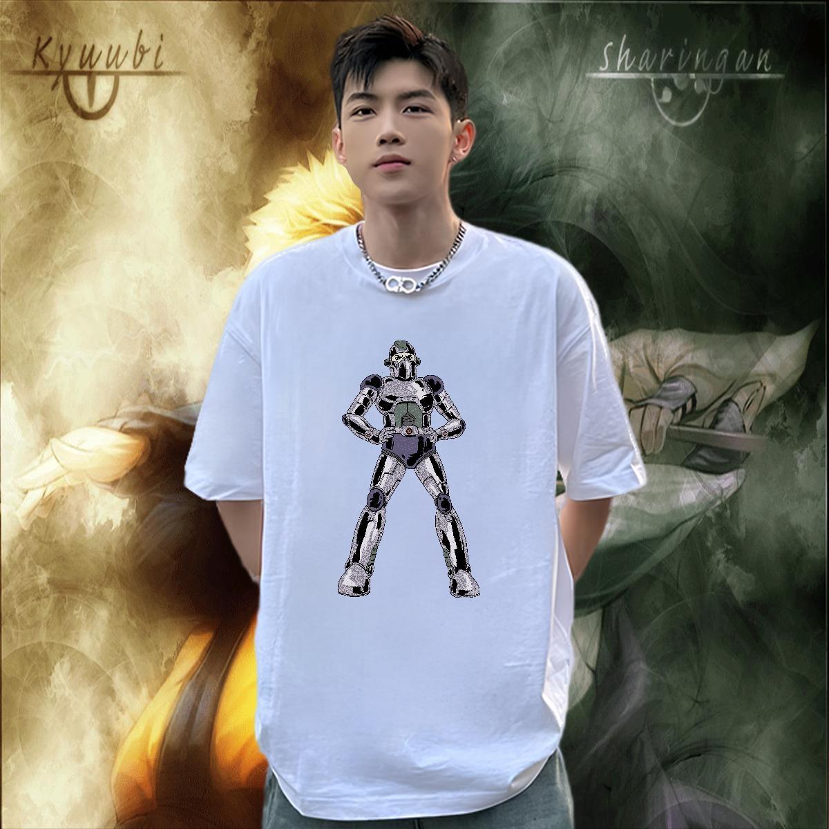 Cool Design T shirt 230g Pure Cotton robot Beach Custom Cartoon Crew Neck Breathable Couples T Shirts Fashion Designer Tops