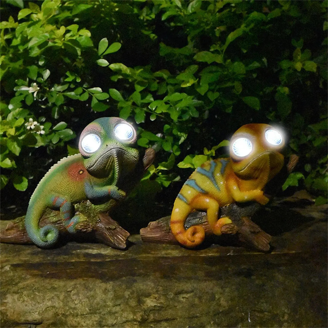 Solar Statue Resin Lizard Chameleon Garden Decorations Outdoor Waterproof Animal Figurine For Yard Patio Lawn Balcony Ornaments 240824
