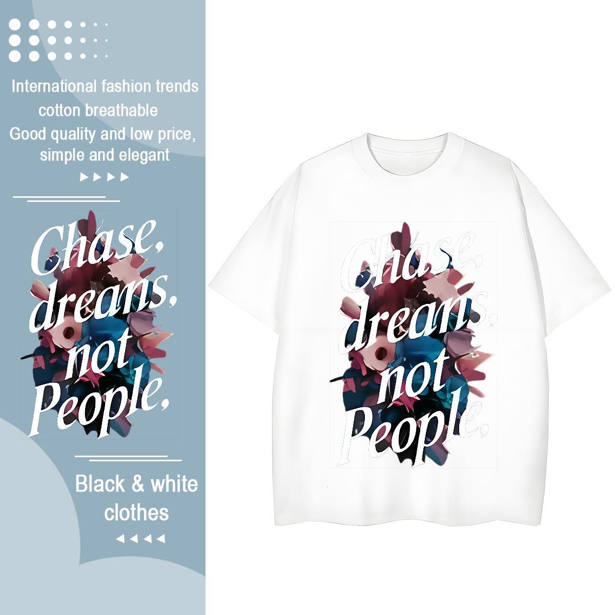 Popular T Shirts Men 230g Pure Cotton letter Street Casual Custom Anime Breathable Soft Tshirt for Man Woman Classic Casual Tshirts