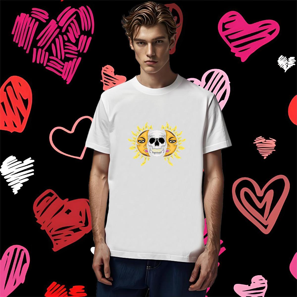 Cool Design T Shirts Men 100% Cotton 230g skull Home Outdoor Custom Anime Crew Neck Breathable Men Clothes T-Shirt Wholesale Top Tees