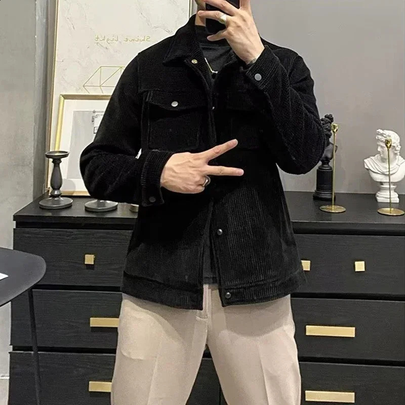 Winter fashion jacket mens lapel autumn and winter 240824