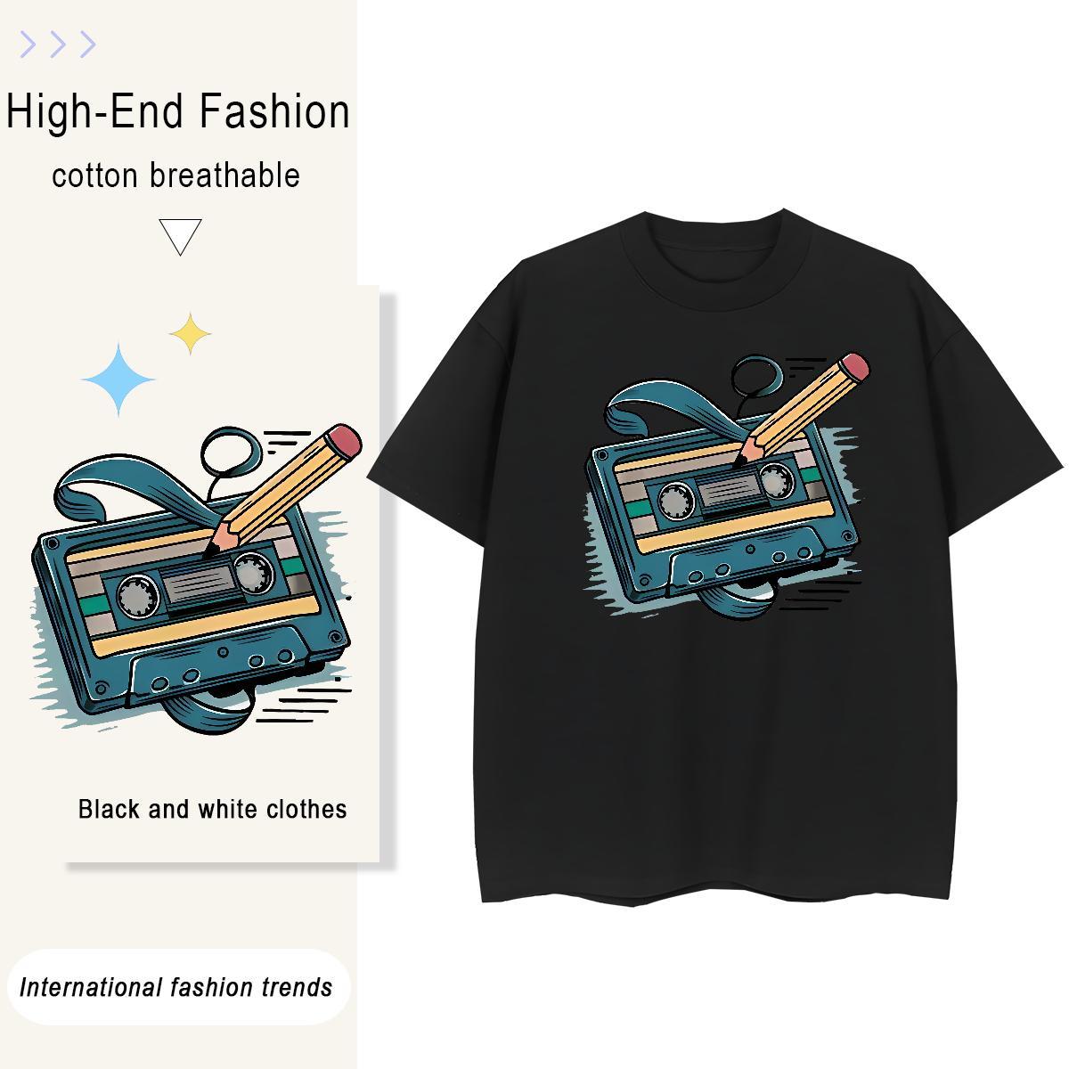 2024 DIY Men Tops Tees radio Anime Printing Street 230g Cotton Polos Breathable Short Sleeve Brand T shirt Custom Anime