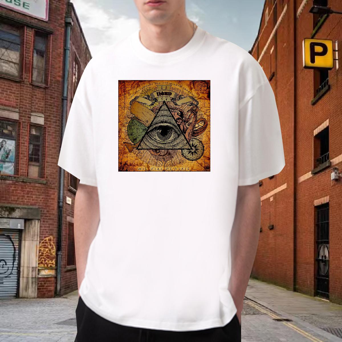 Brand T-Shirts 100% Cotton 230g eye of the devil Anime Printing Street Floral Print Round Neck Short Sleeve Men Tshirts Designer Fashion Tee Shirt