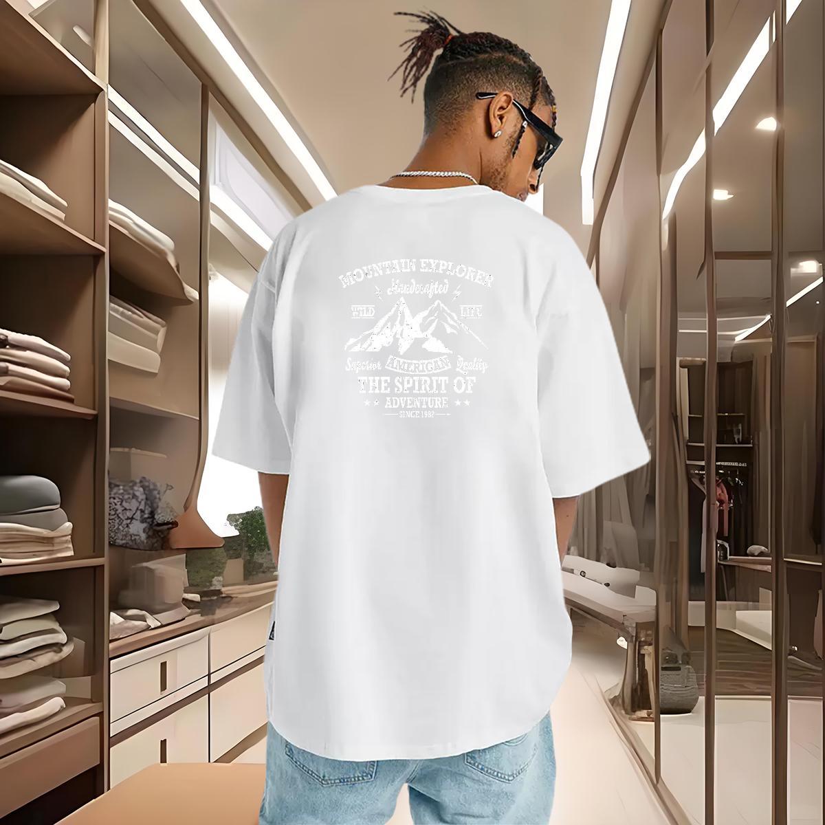 High Quality T-Shirts 100% Cotton 230g mountains Beach Custom Print Oversized Breathable Soft Tshirts 2024 DIY Clothes