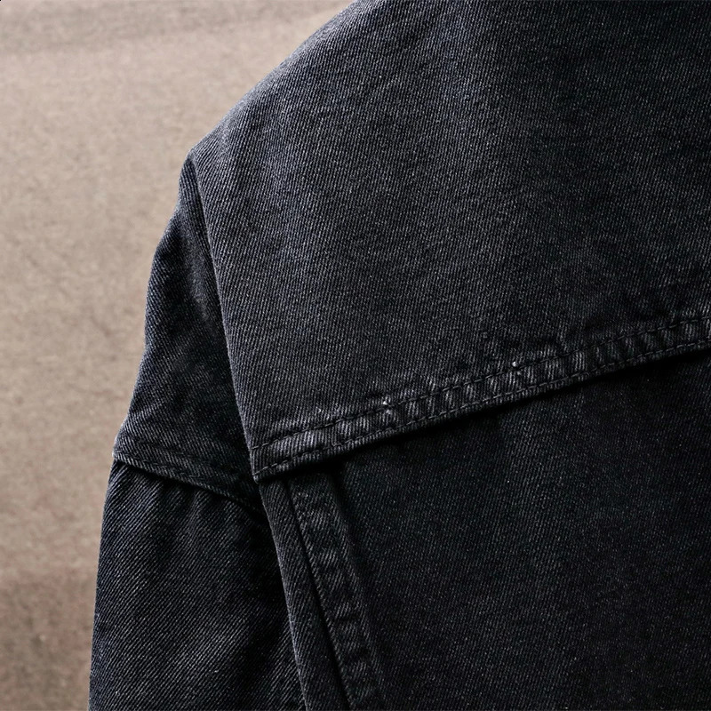 mens fashion black denim jacket plus size autumn spring casual oversized M8XL 240824