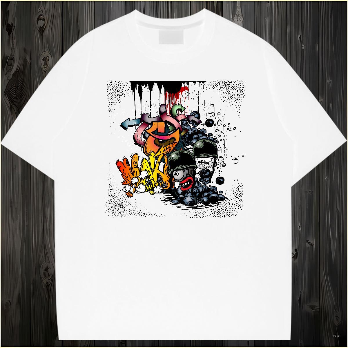 TOP Quality T-Shirts for Men 230g 100% Cotton skull Sport Custom Big Size O Neck Short Sleeves Tshirt for Man Woman Fashion Designer Tees