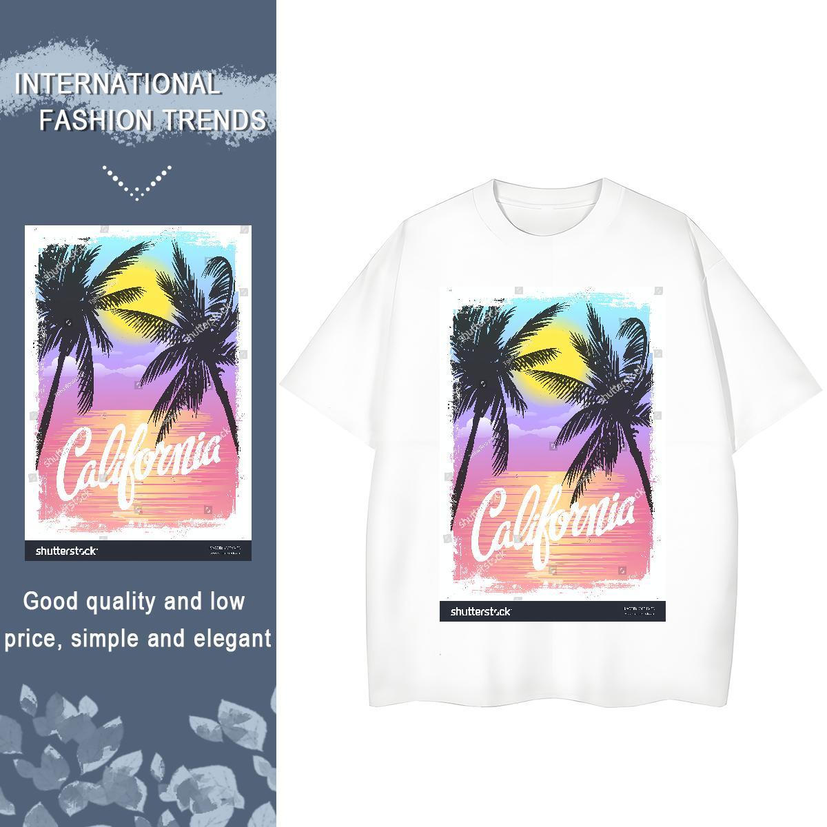 Female Women Tees 230g Cotton sea Street Women T Shirts Breathable Short Sleeve Customized Print Wear