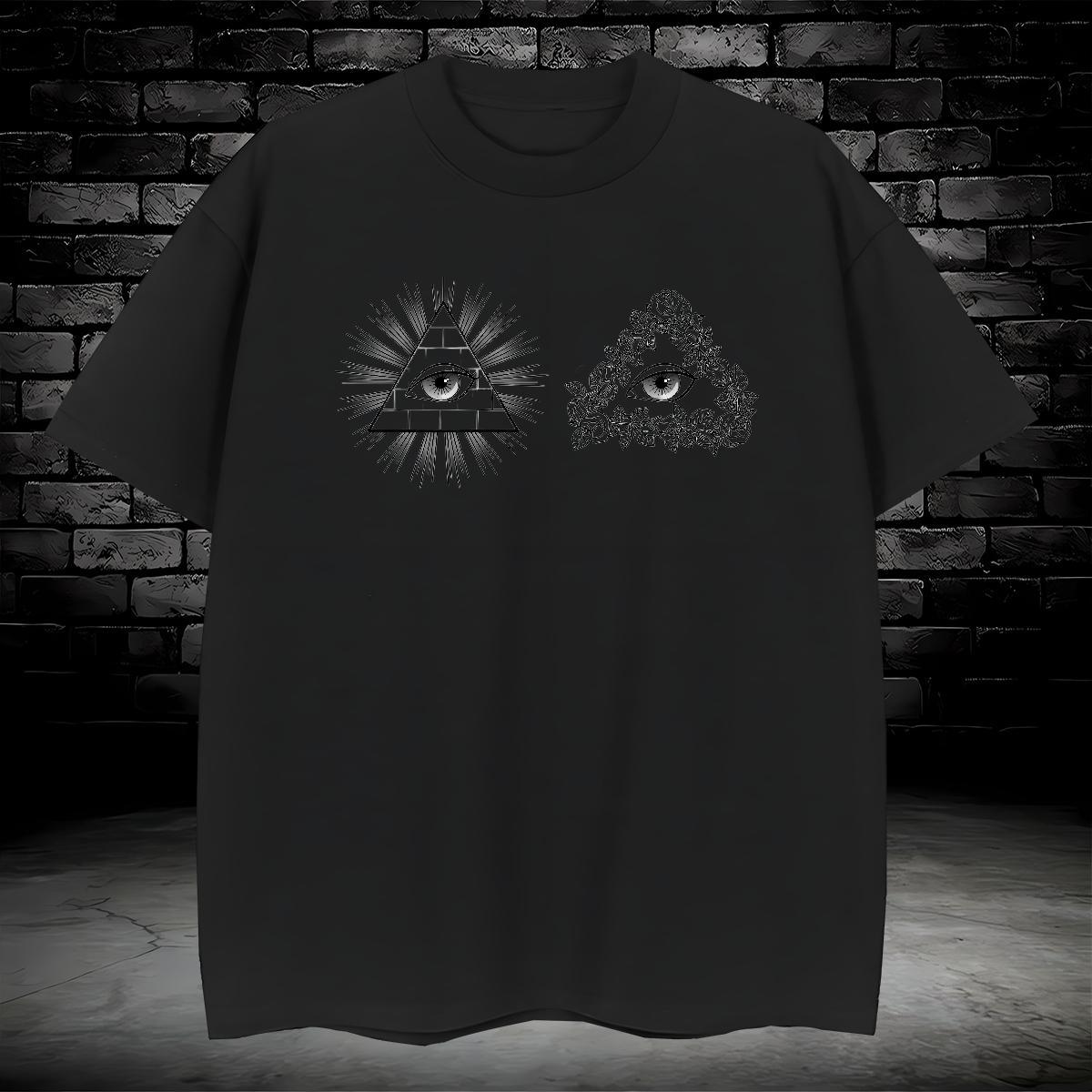 Comfortable T-Shirts for Men 100% Cotton 230g eye of the devil High Street Hip Hop Custom Print Oversized Breathable Crew Neck Tshirt for Man Woman Cl