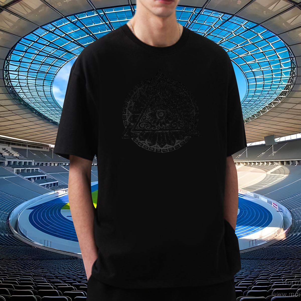 High Quality Men T Shirts 100% Cotton 230g eye of the devil Home Outdoor Skull O-Neck Short Sleeve Mens Tshirts 2024 New Tops Shirt