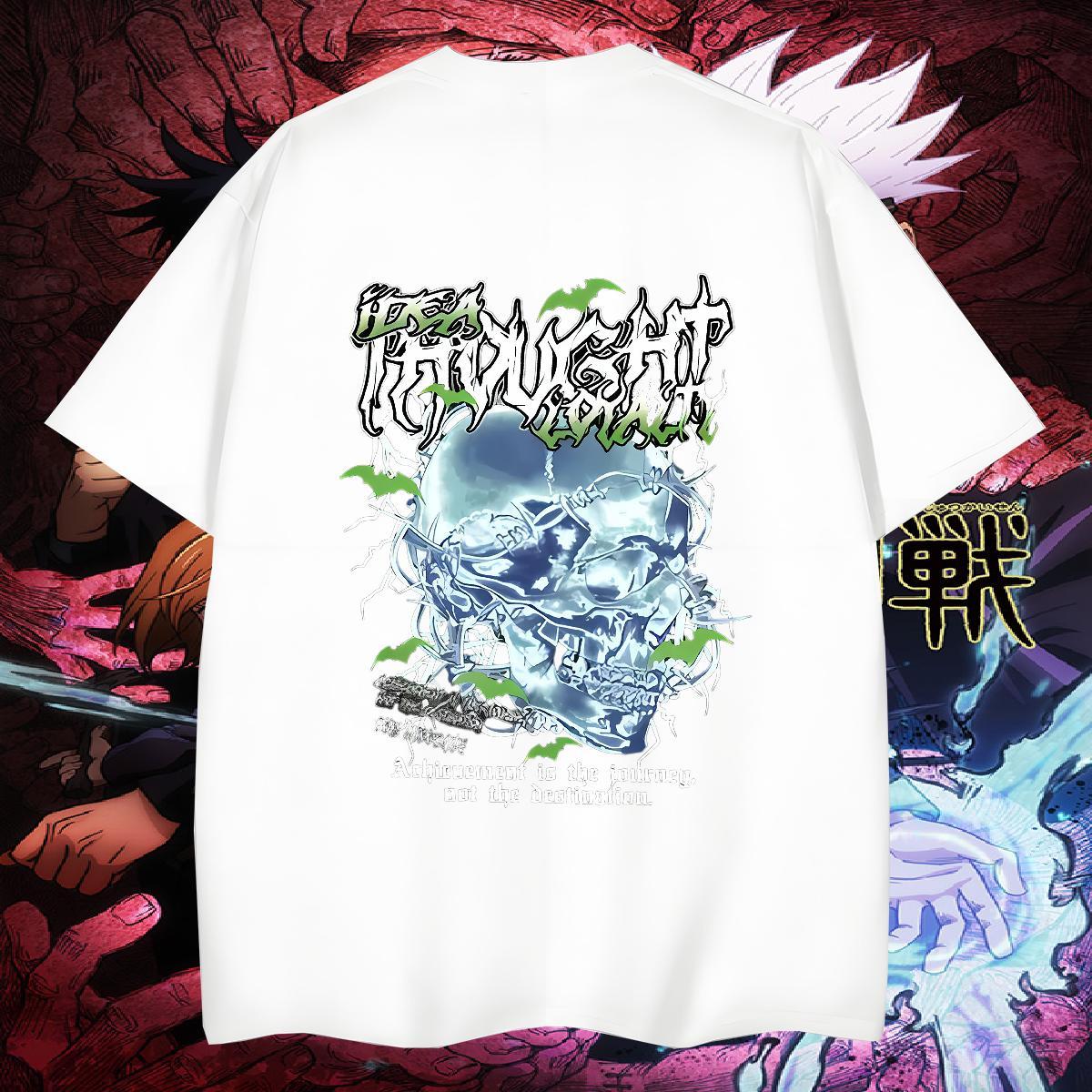 Classic Men T Shirts 100% Cotton 230g skull Home Outdoor Anime Breathable Short Sleeve Couples T Shirts 2024 DIY Clothings