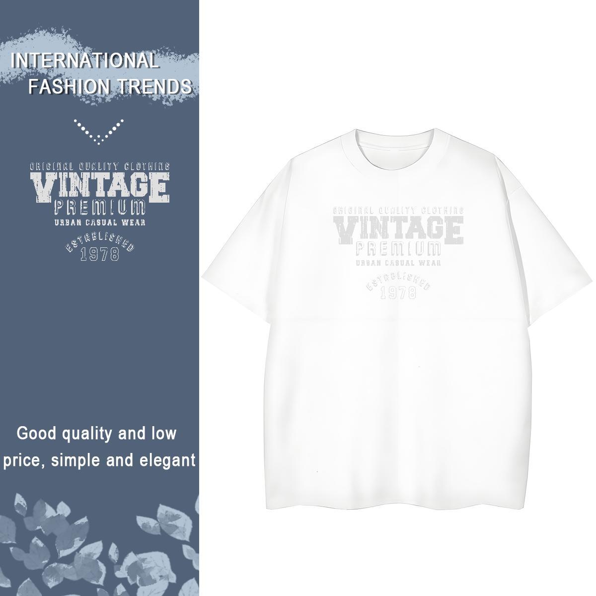 High quality Couples T Shirts 230g Cotton letter Sports Street Wear Woman T Shirts Round Neck Short Sleeve DIY Anime Clothes Shirt