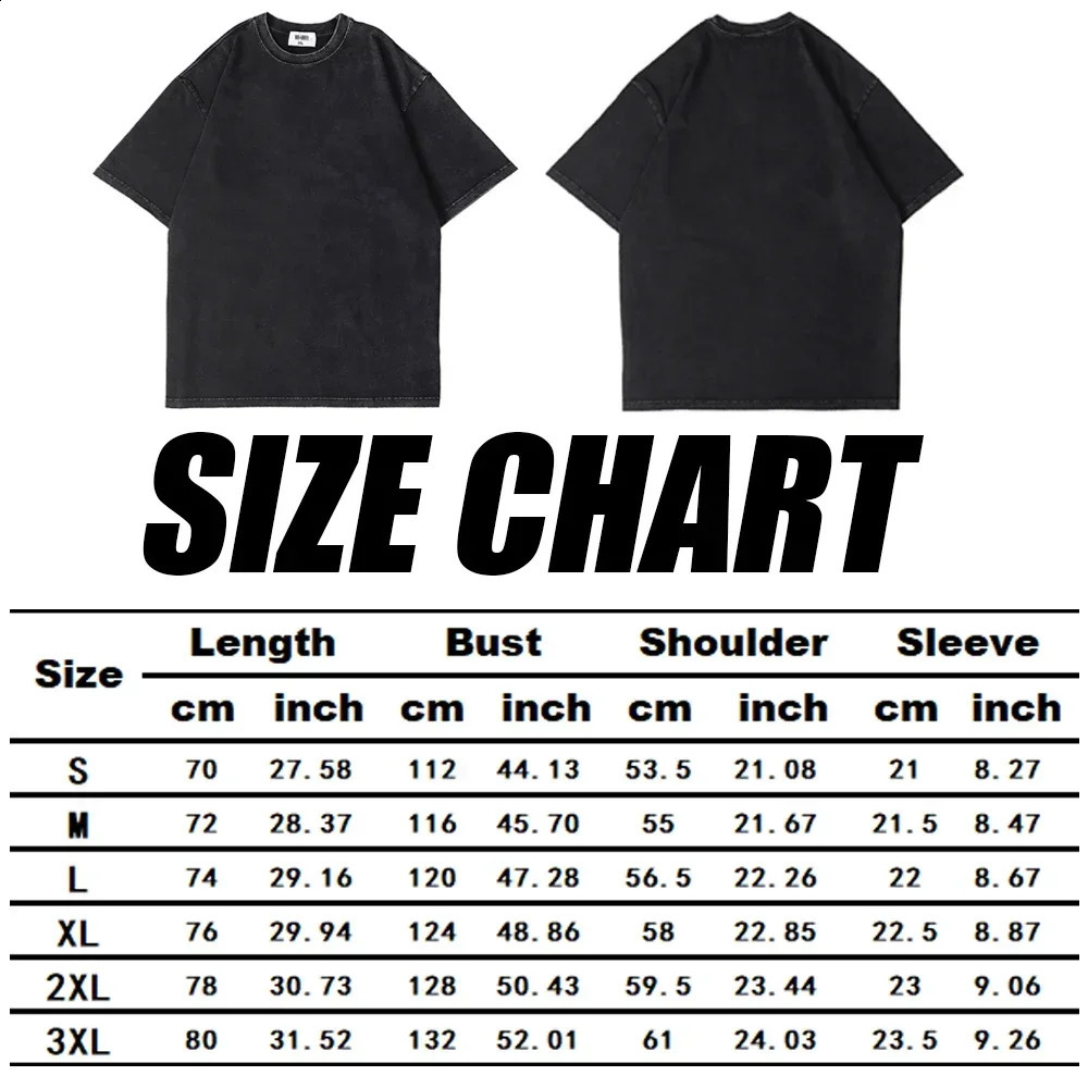 Couple Summer Washed T Shirt Retro Hip Hop Streetwear Men Women Casual T-shirt Short Sleeve Vintage Black Acid Wash Y2k Clothes 240813