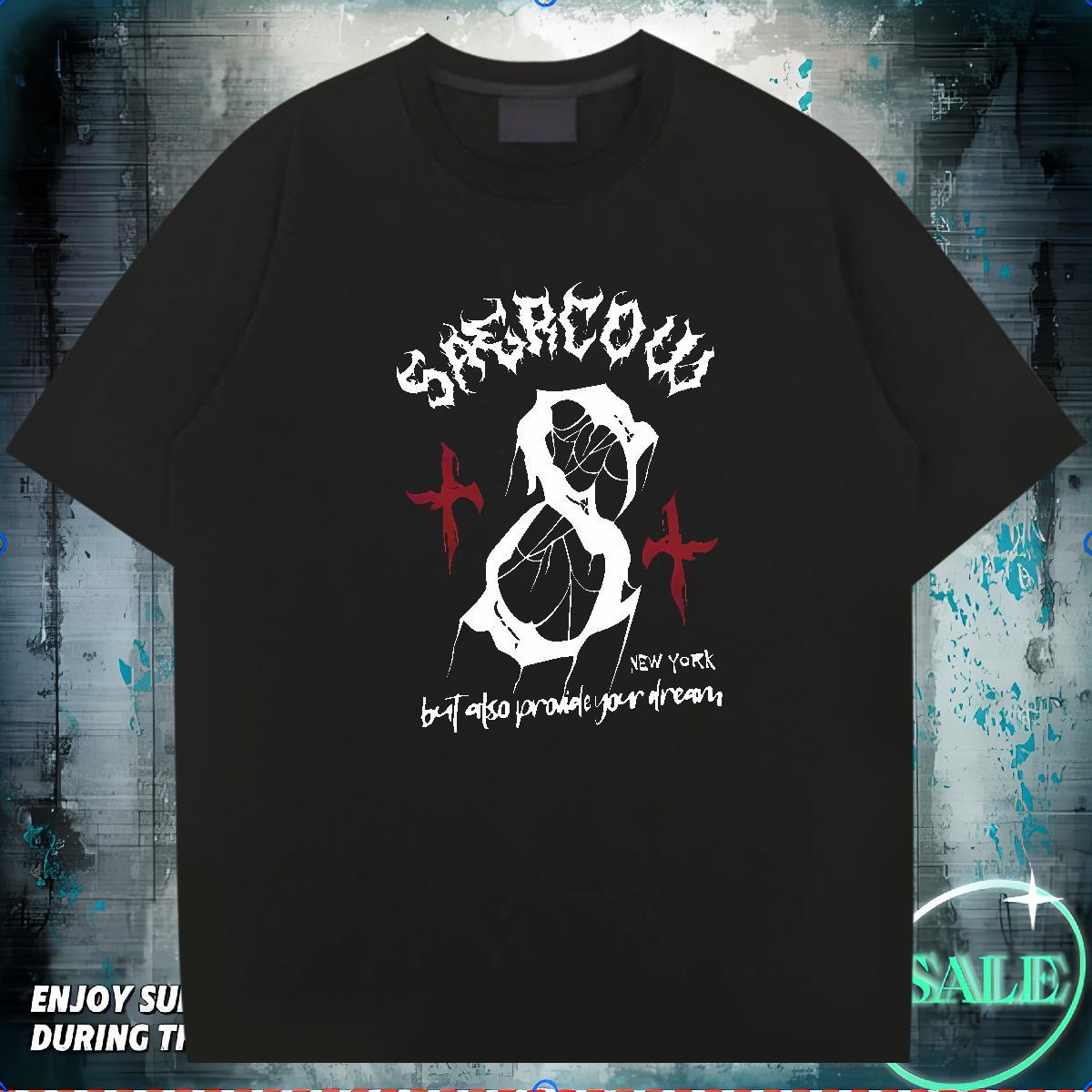 Wholesale Men T Shirts 100% Cotton 230g The Cross Hip Hop DIY Short Sleeve Soft Tshirts Brand Tops
