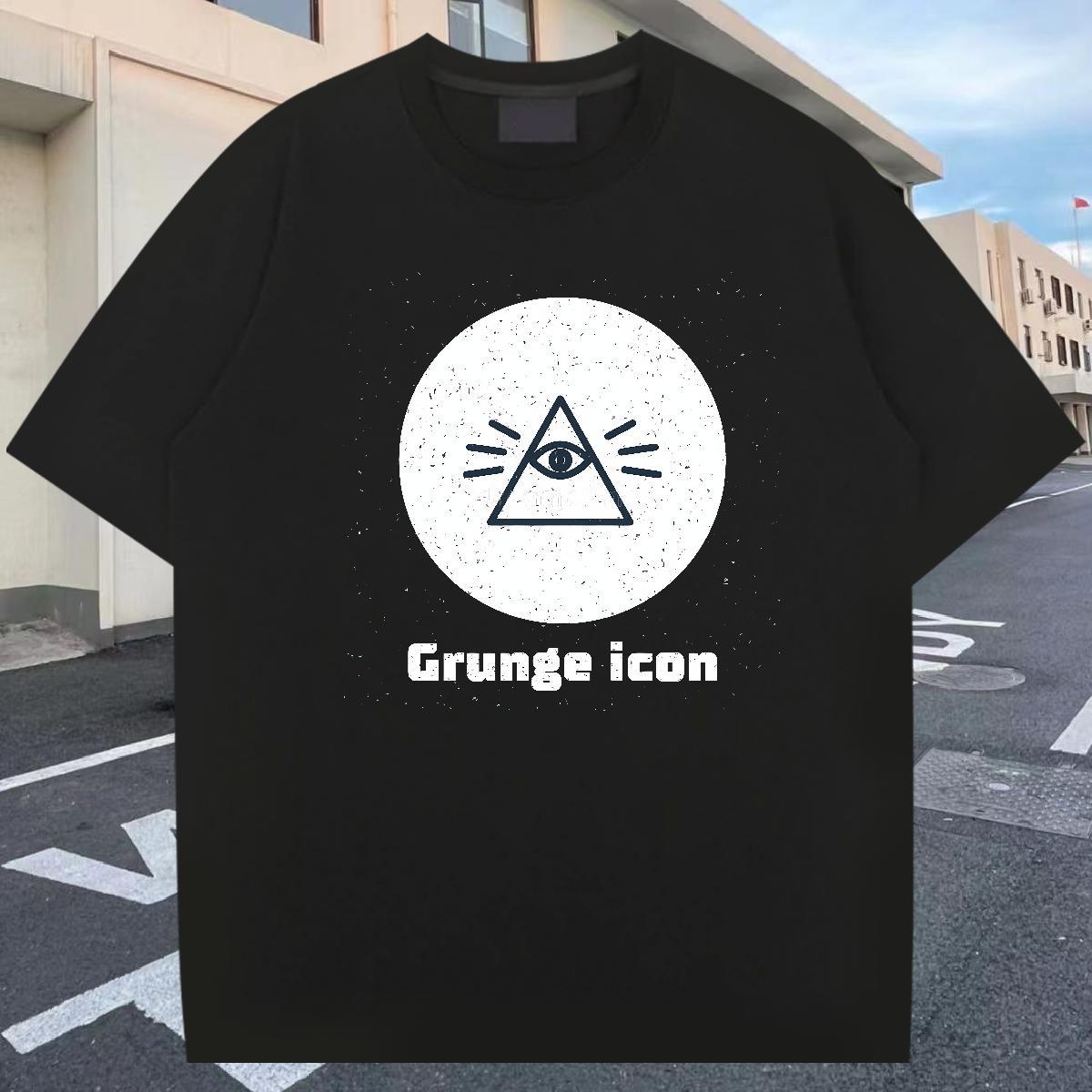 Comfortable T-Shirts for Men 230g Pure Cotton eye of the devil Street Oversized 4XL Short Sleeve O-Neck Tshirts Free Shipping Top Tees