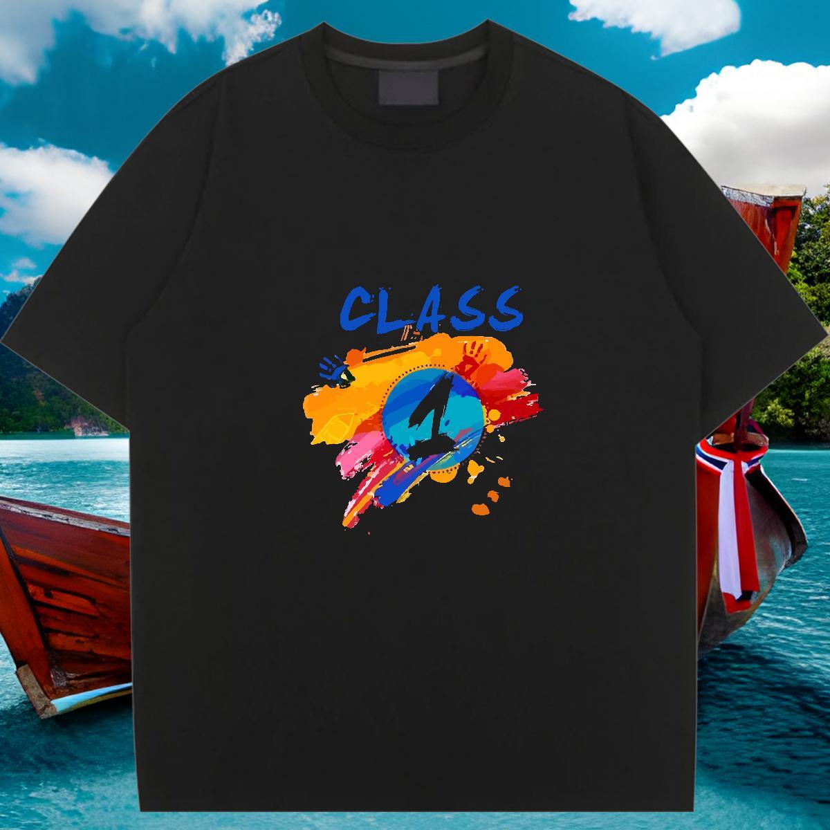 5A Woman Tshirt 230g 100% Cotton letter Street Casual T shirt Breathable Short Sleeve Cartoon Printing L-4XL Top Tees