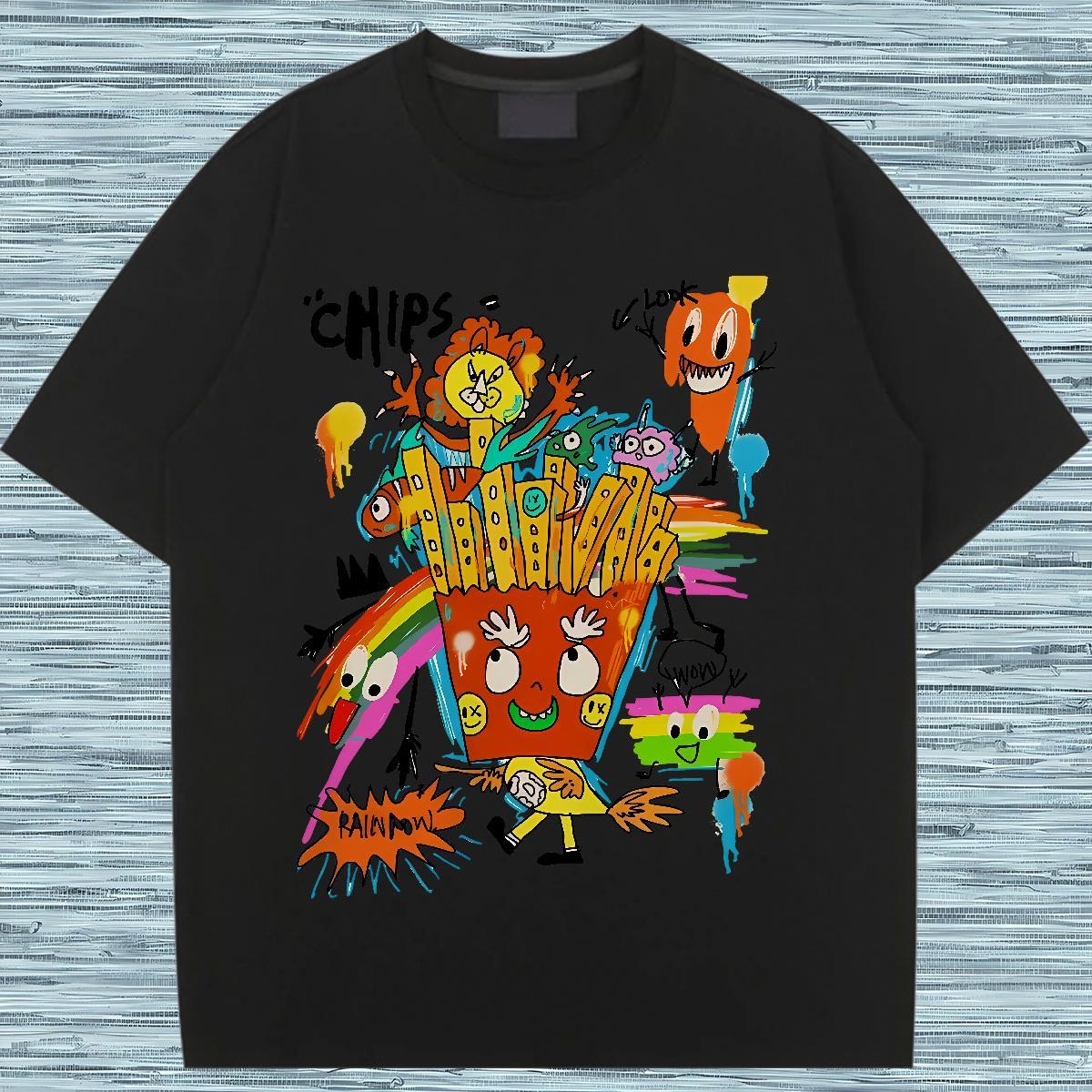 Brand Lady T shirt 100% Cotton 230g cartoon Street Wear Woman T Shirts Breathable Short Sleeve Oversized L-4XL Tshirts