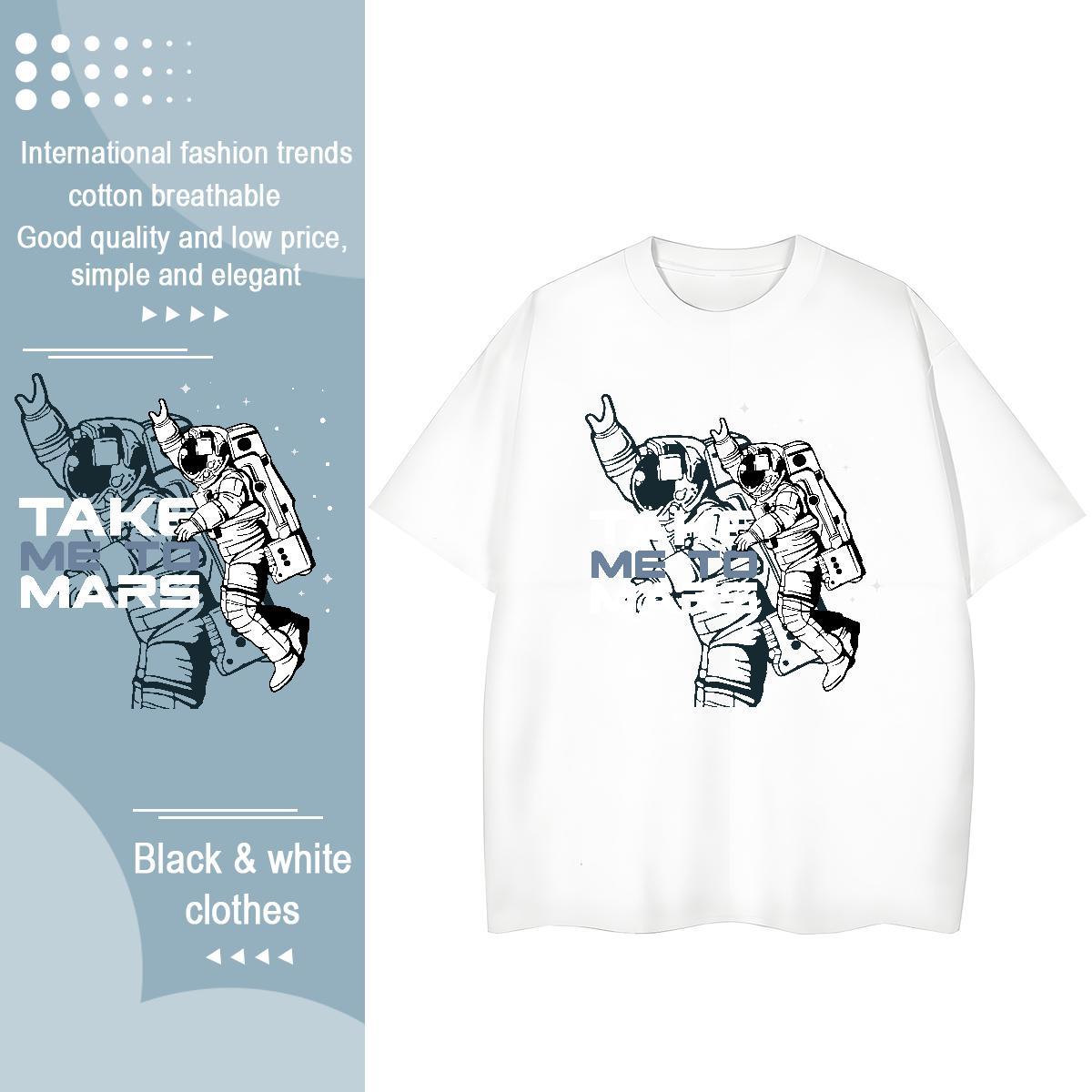Designer Nice Women Tees 230g Cotton universe Sport Woman T Shirts Comfortable Cartoon Floral Printing Tops