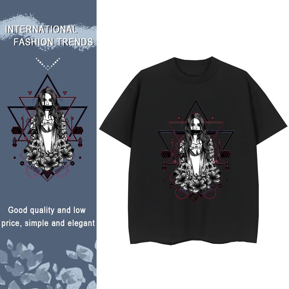 Free Shipping Women Tees 100% Cotton 230g nun Hip Hop Women T Shirts O Neck Short Sleeves Plus Size Cartoon Tee Shirt