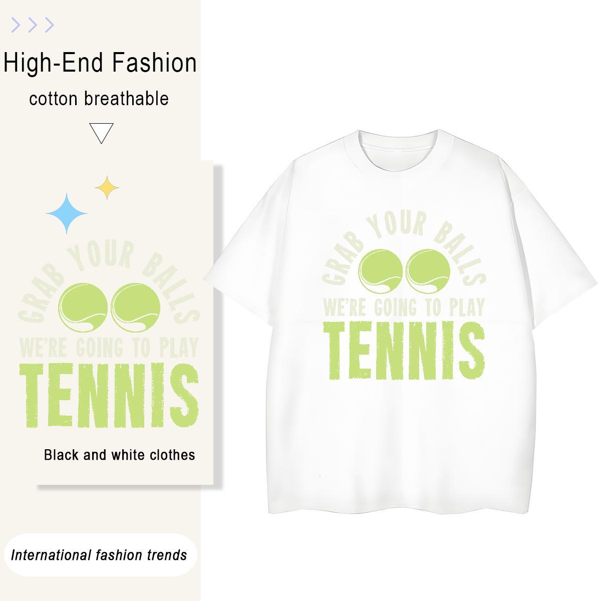Loose Womens Tshirts 230g Pure Cotton tennis Daily Outfit Women T Shirts Crew Neck Oversized Tees Shirts