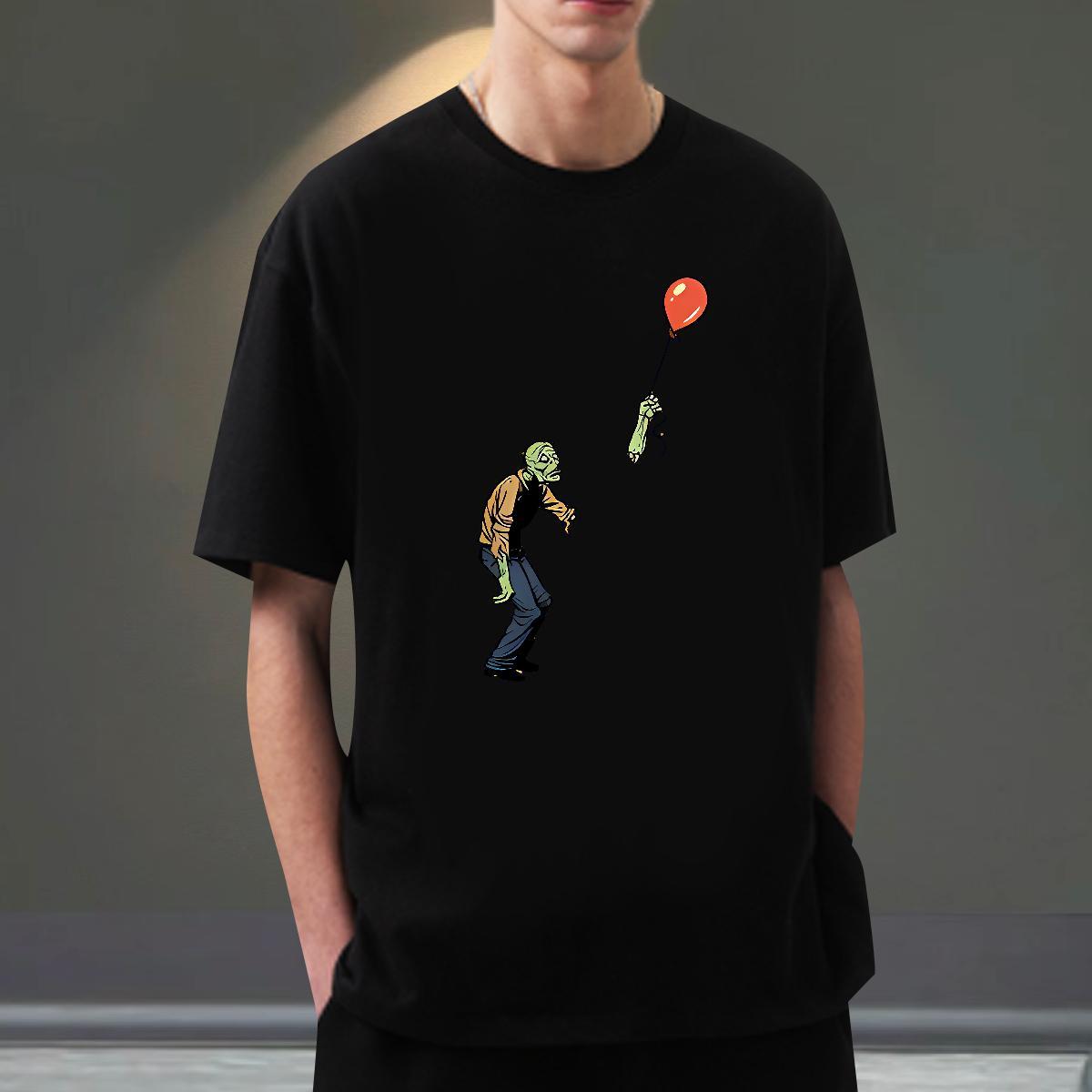 Cool Design T-Shirts for Men 230g Pure Cotton skull Hip Hop Cartoon Printing L-4XL Crew Neck Tshirts Classic Tops Shirt