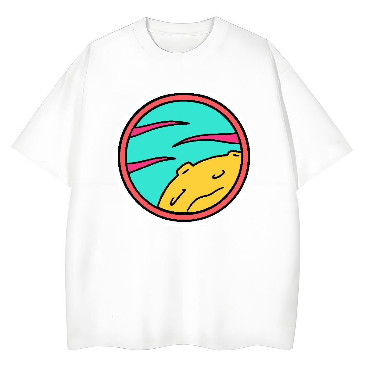 High quality Unisex Tshirts 230g 100% Cotton planet Daily Outfit T-Shirts for Women Breathable Short Sleeve Floral Print Clothings