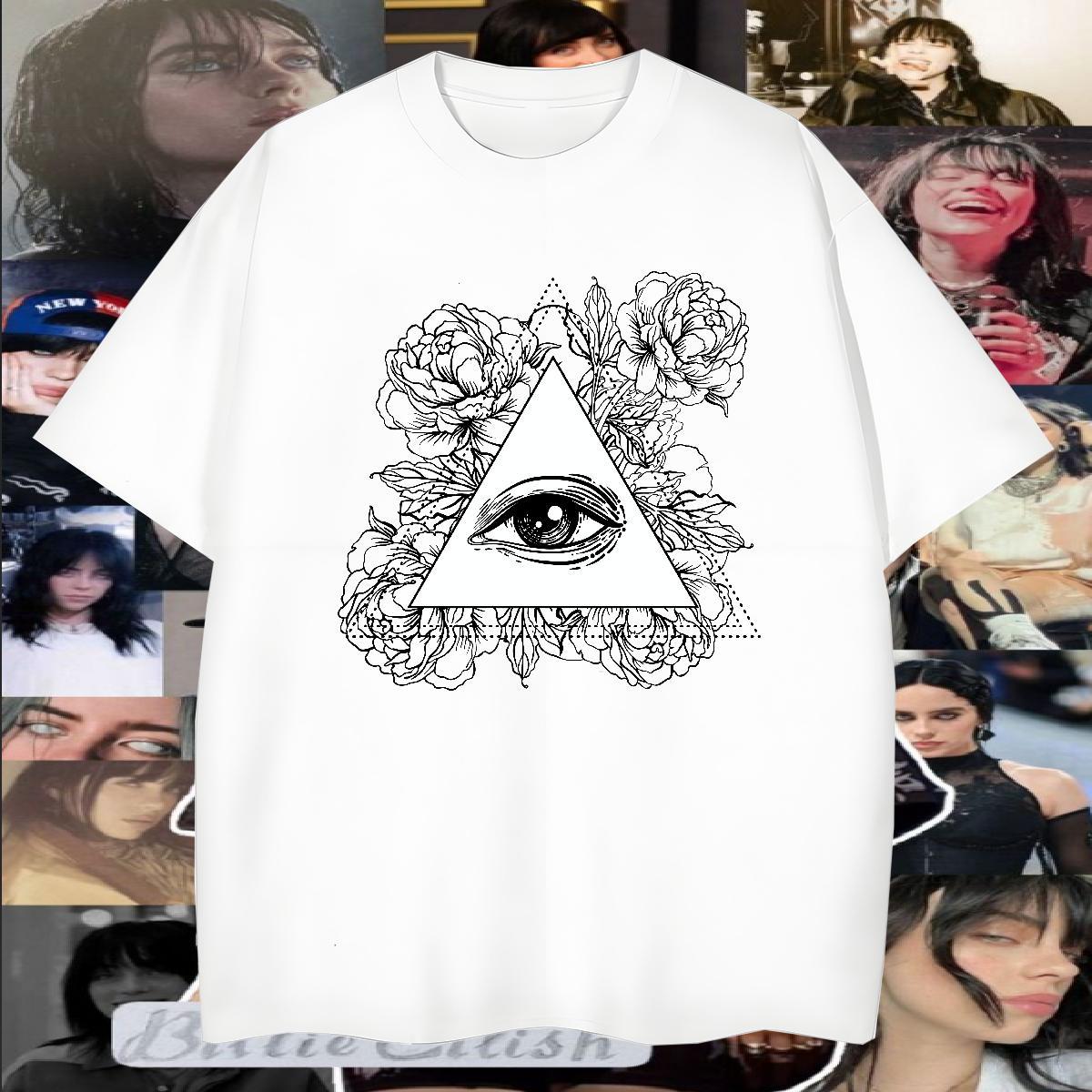 Classic T-Shirts for Men 230g Cotton eye of the devil Casual Daily Wear Customized Print Breathable Soft Mens Tshirts DIY Customized Tops Tees