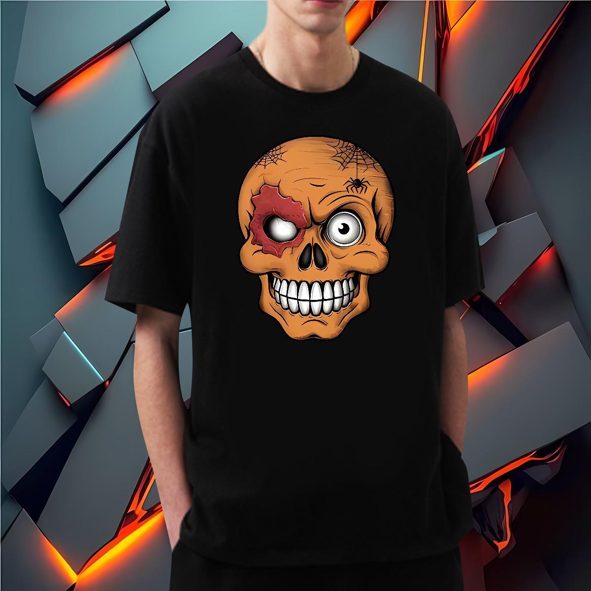 Soft Man T Shirts 230g 100% Cotton skull Beach Custom Print Oversized Breathable Short Sleeve Mens Tshirts Fashion Design Top Tees