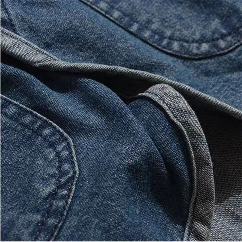 Japanese style Amekaji Vneck single chest mens denim jacket Spring retro 240824