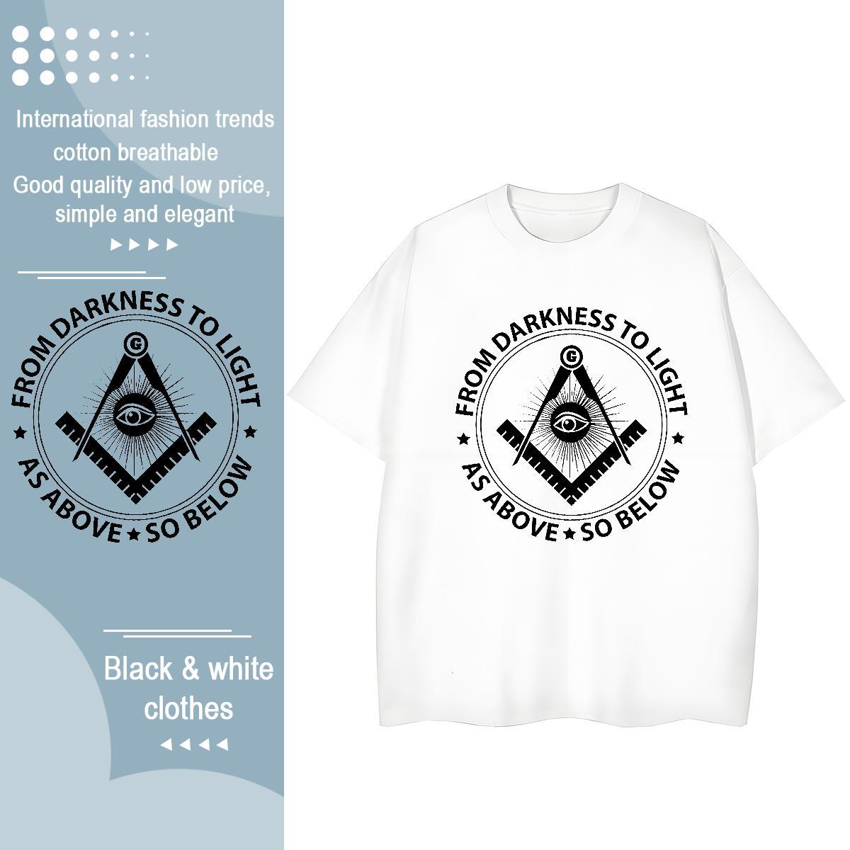 Cool Design T shirt 230g Pure Cotton eye of the devil Outdoor DIY Logo Oversized Breathable Soft Men Tops Tees DIY Customized Clothes