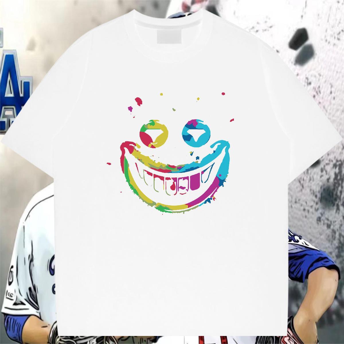 Loose T Shirts Men 230g Cotton skull Hip Hop Cartoon Print Short Sleeve Soft Tshirts Designer Wear