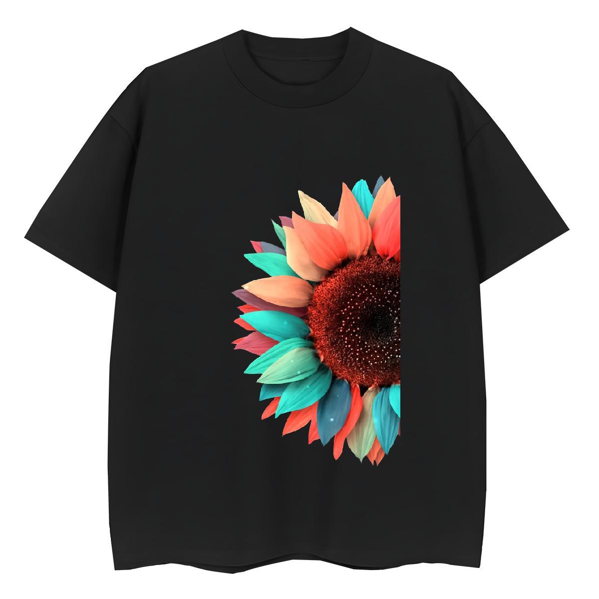 Loose Couples T Shirts 230g Cotton painting Summer Casual T shirt Round Neck Short Sleeve Plus Size Custom Polos