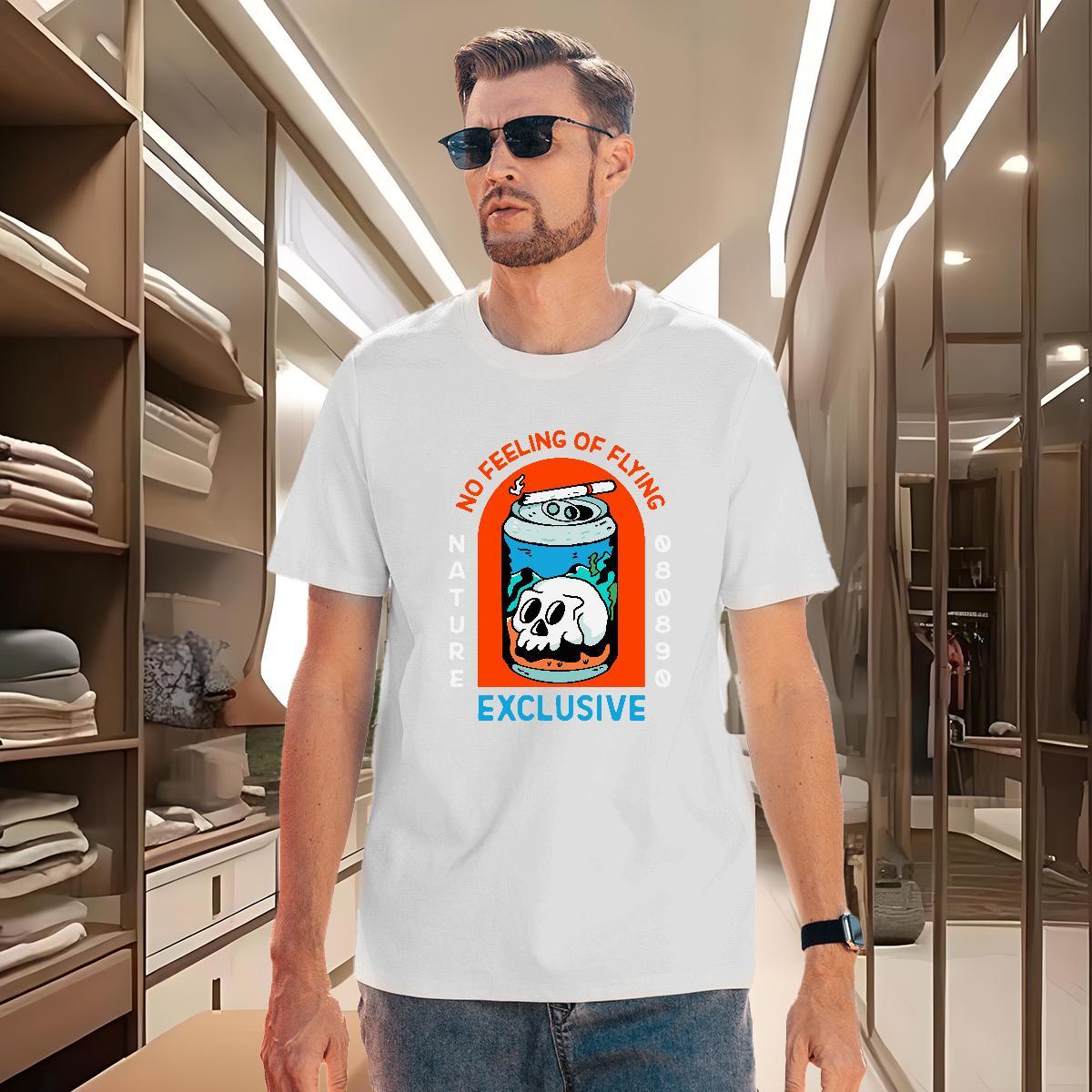 TOP Quality Mens T Shirts 100% Cotton 230g skull Daily Outfit DIY Printed Short Sleeve O-Neck Men Tshirts Stylist Tops
