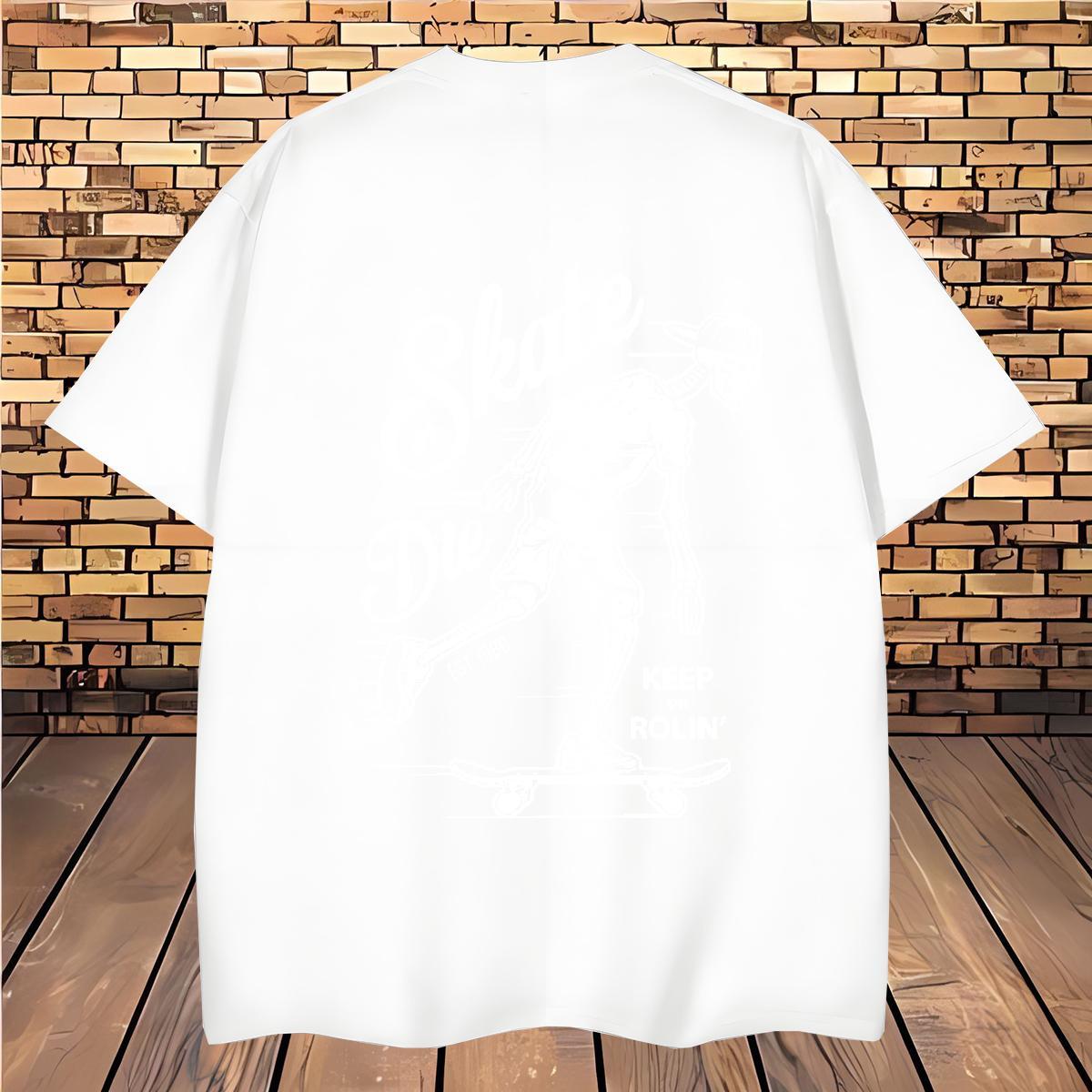 Free Shipping Man T Shirts 230g 100% Cotton skull Street Wear Plus Size Custom O-Neck Short Sleeve Tshirts DIY Tops
