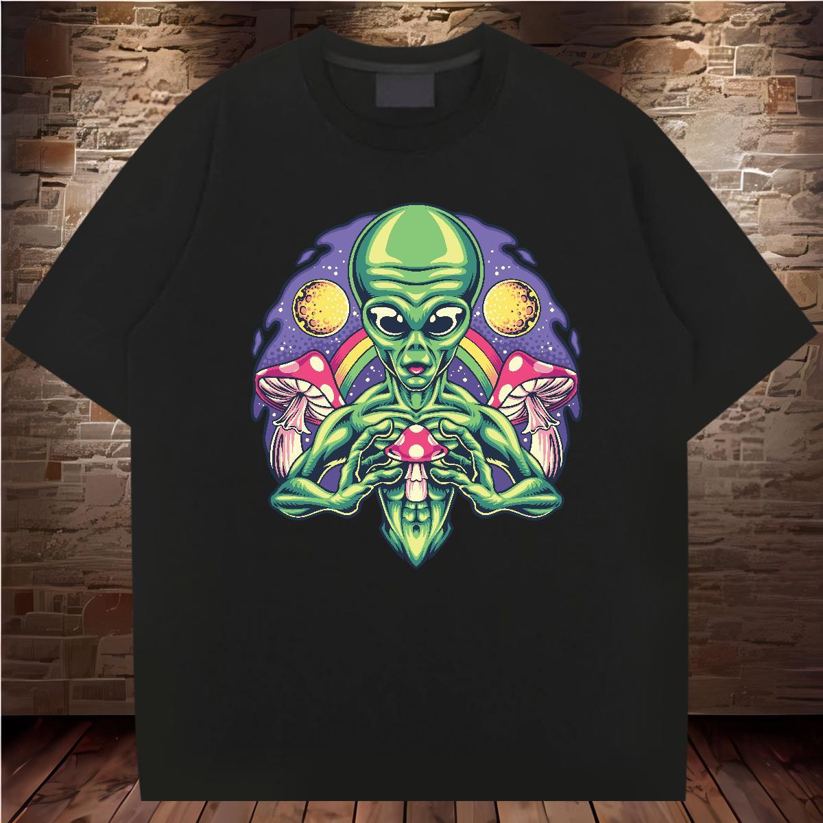 Wholesale Men T Shirts 230g Pure Cotton ET High Street Hip Hop DIY Printed Breathable Tshirt for Man Woman New Designer Tees