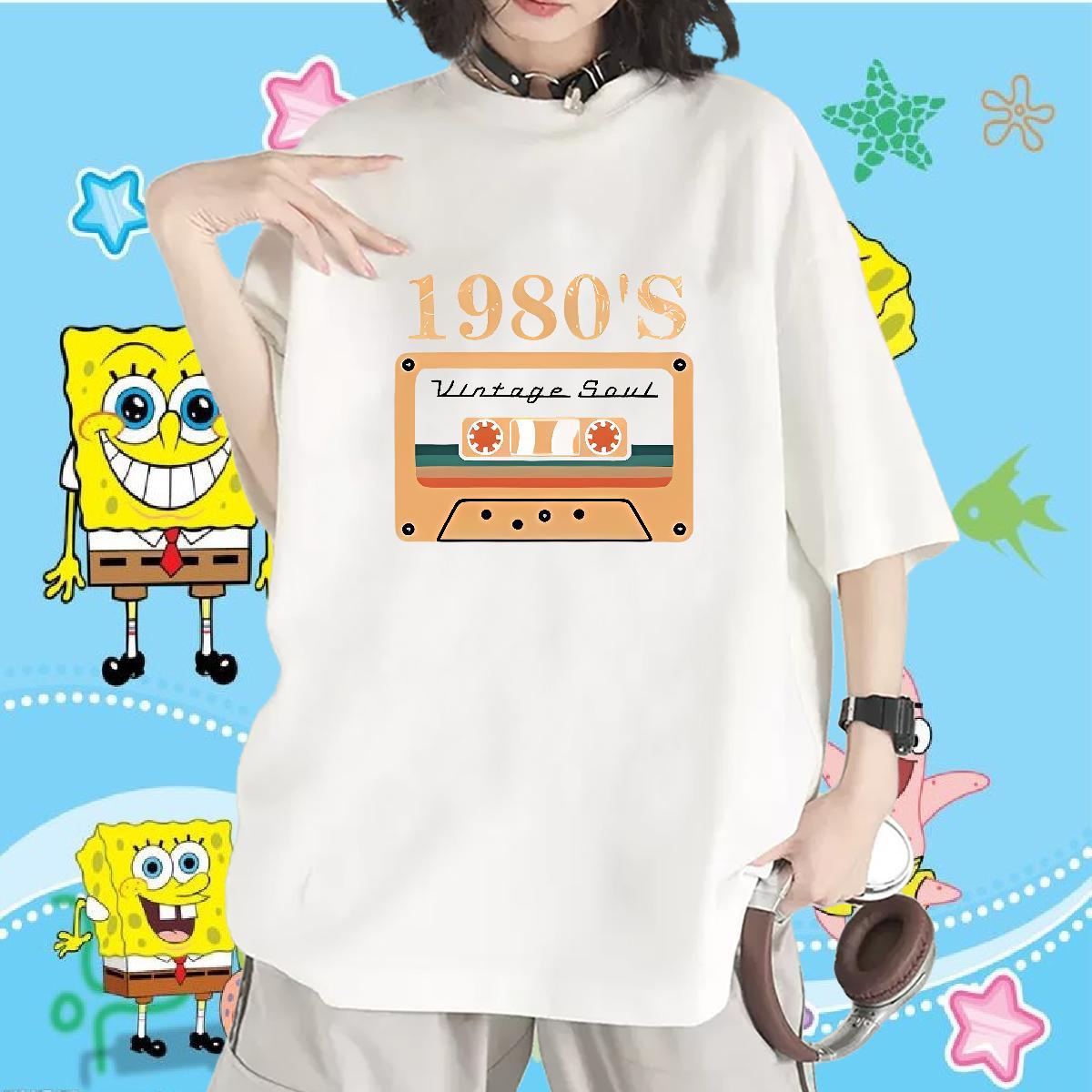 Loose Lady T shirt 100% Cotton 230g letter Daily Wear Women T Shirts Breathable Crew Neck White Plus Size Tees