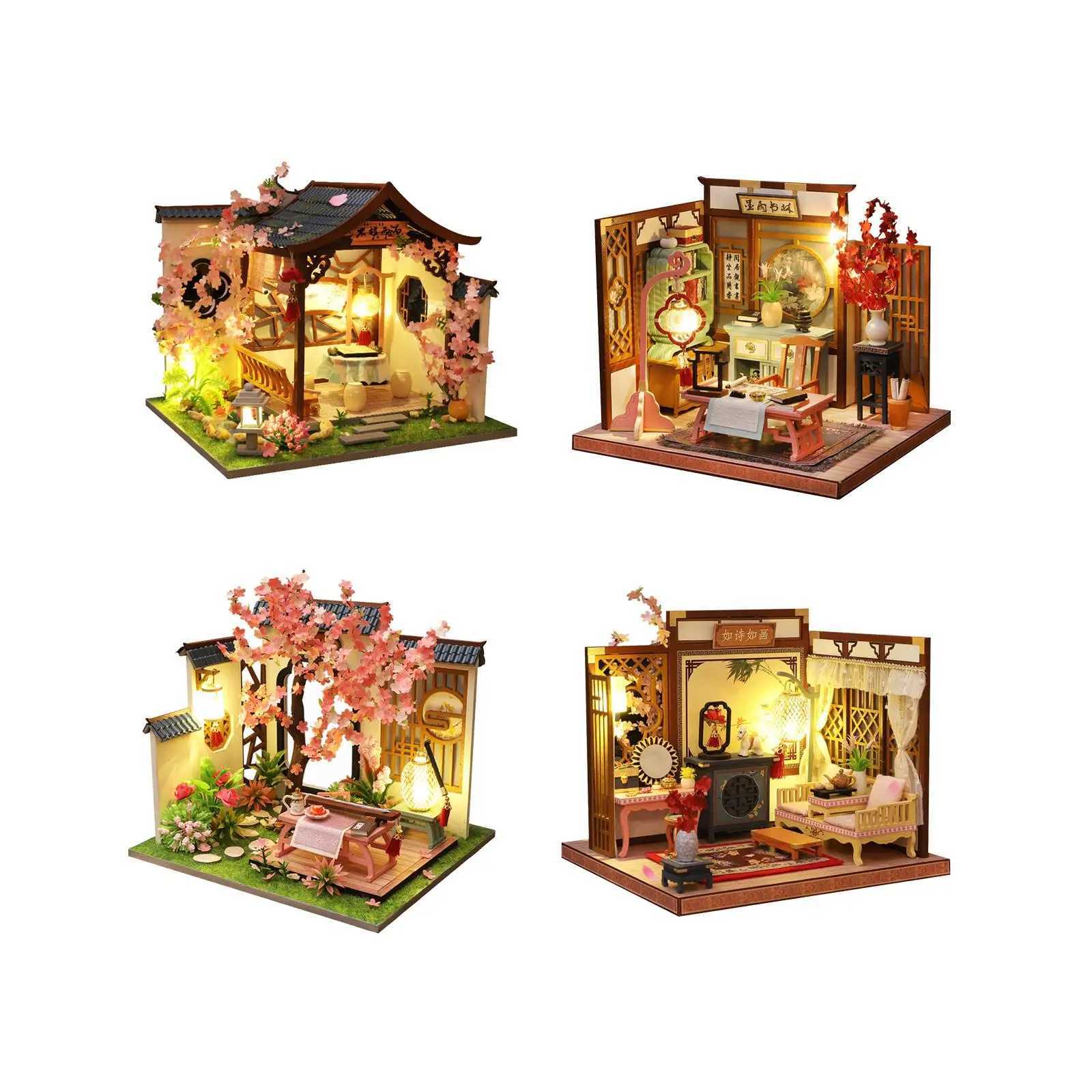DIY Miniature Dollhouse with Accessories Creative Room Dollhouse Miniature DIY Mini House Kits for Children Kids Birthday Gifts M240824
