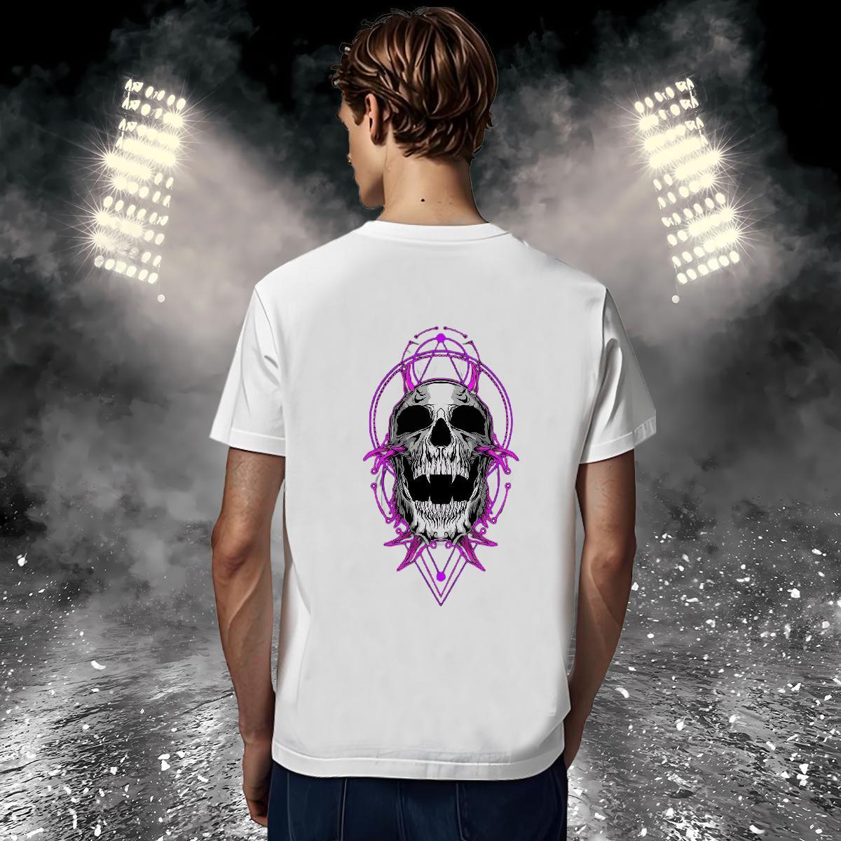 TOP Quality Mens T Shirts 230g Cotton skull Daily Outfit Oversized 4XL Breathable Soft Tshirt for Man Woman New Top Tees