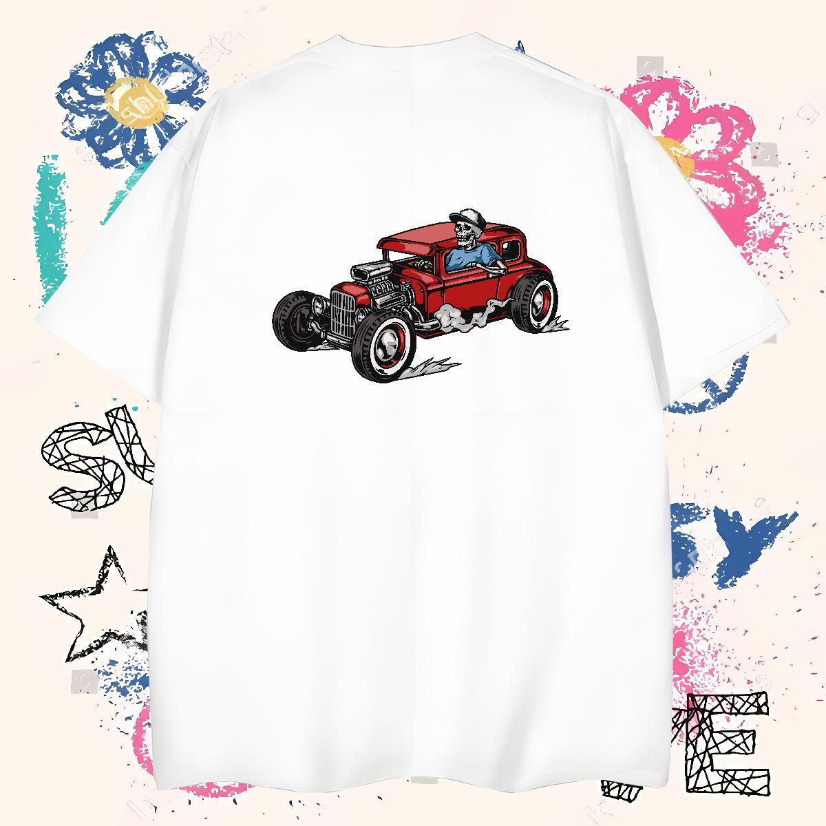 Soft Mens T Shirts 230g Pure Cotton skull Casual Custom Print Plus Size Breathable Soft Men Tshirts DIY Customized Top Tees