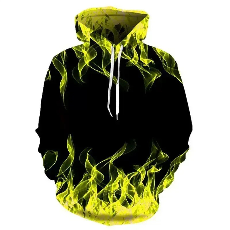 Autumn Funny Colorful Flame 3D Print Hoodies Men Women Fashion Casual Sweatshirts Oversized Hoodie Pullovers Tracksuit Clothing 240824