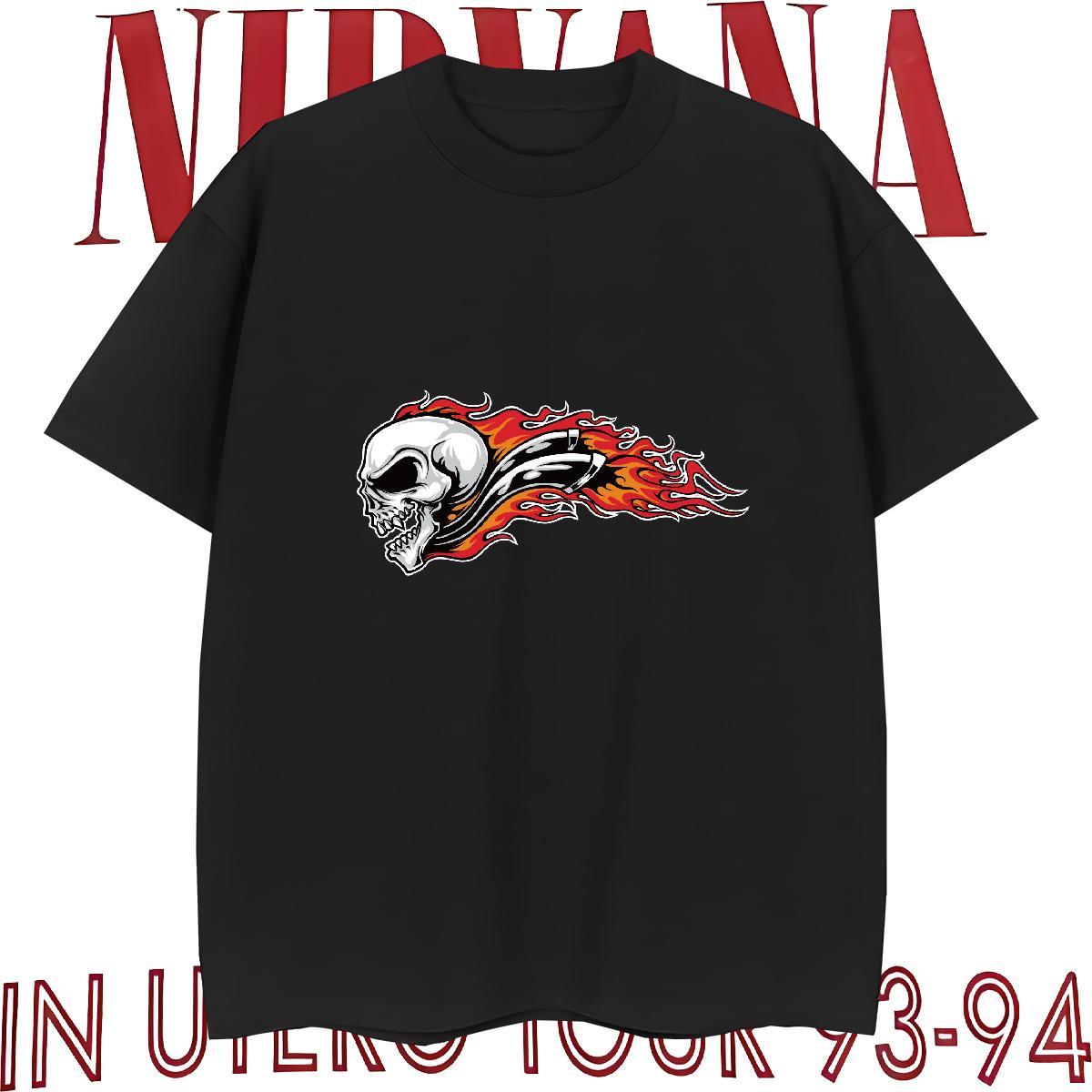 High Quality Men T Shirts 100% Cotton 230g skull Street wear Hip Hop DIY Printed Short Sleeve Soft Men Tees Fashion Designer Polos