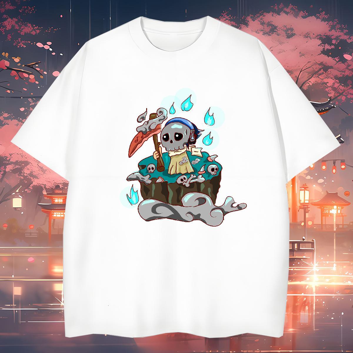 Wholesale T-Shirts for Men 230g Cotton skull Hip Hop Black White Breathable Short Sleeve Men Tshirts New Designer Tee Shirt