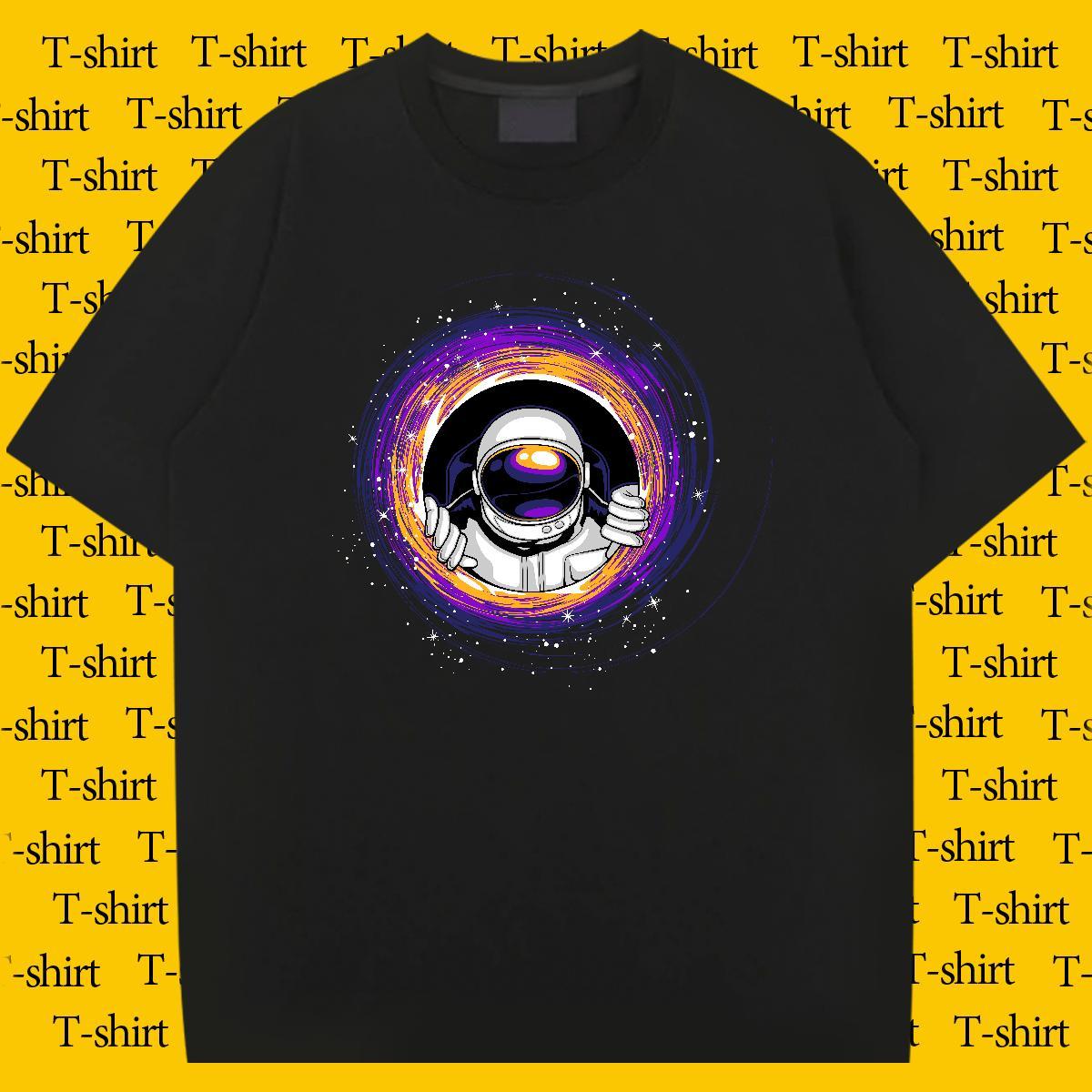 Classic Men T Shirts 100% Cotton 230g spaceman Summer Casual Asian Size Short Sleeve O-Neck Men Clothes T-Shirt 2024 New Tops Shirt