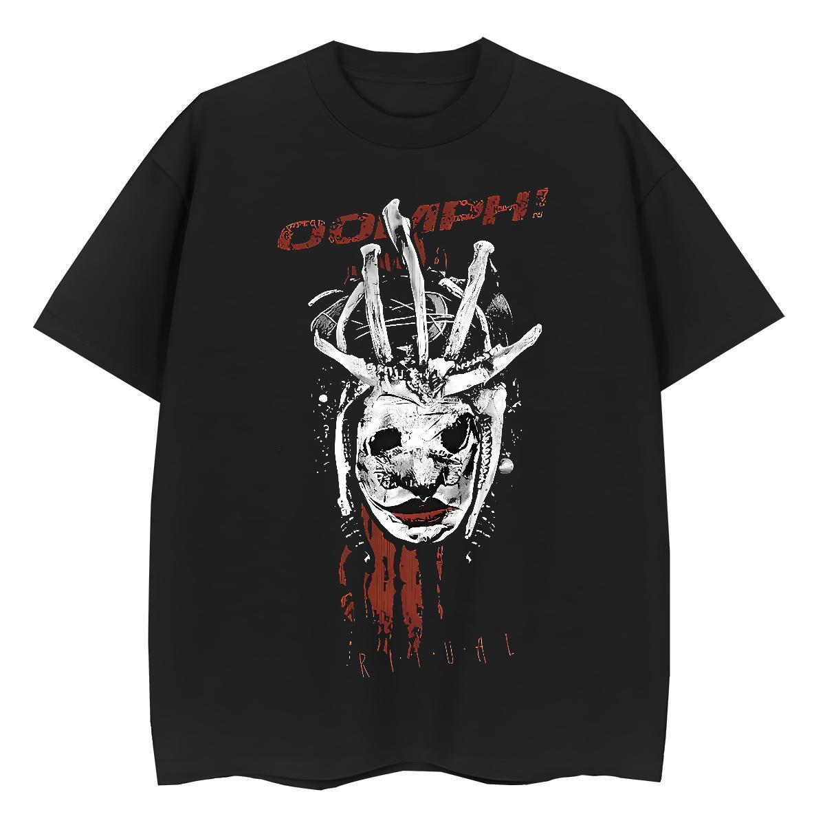Unisex Couples T Shirts 230g Cotton scary Street Wear T shirt Crew Neck Cartoon Printing L-4XL Tops Shirt