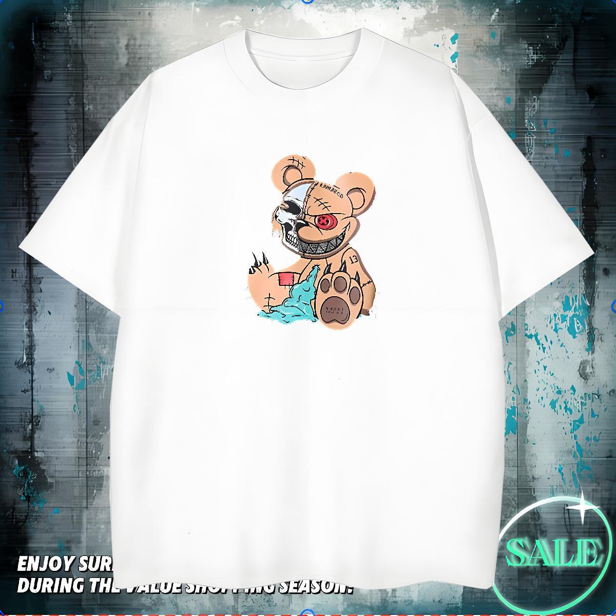 Popular T-Shirts 230g 100% Cotton skull Home Outdoor DIY Printed Breathable Crew Neck Tshirts Factory Direct Tops Tees