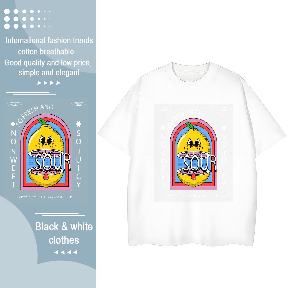 Free Shipping Tshirt for Man Woman 100% Cotton 230g sour Hip Hop Street T Shirts Women Short Sleeve O-Neck DIY Logo Tees Shirts