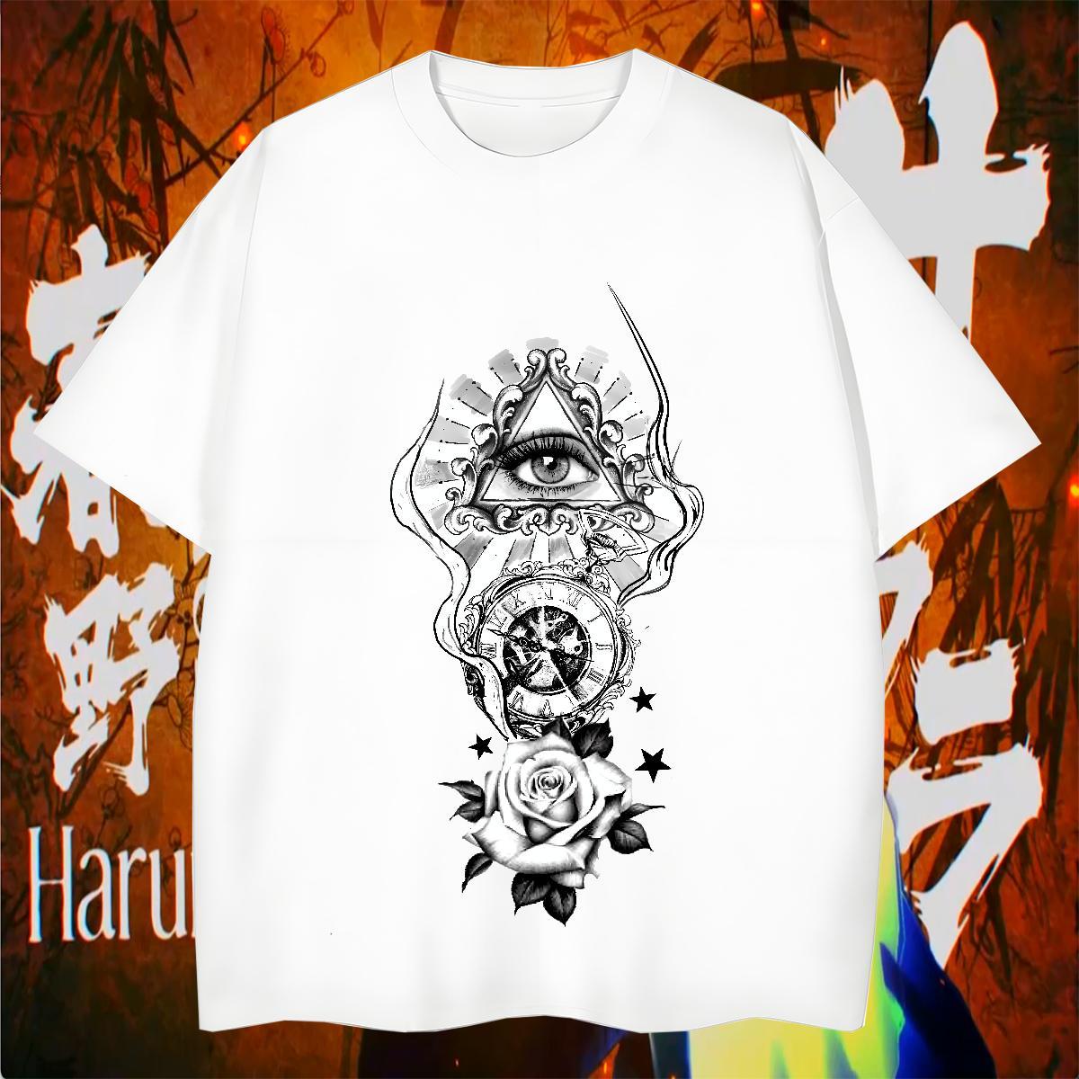 Designer Men T Shirts 100% Cotton 230g eye of the devil Street Casual Custom Print Oversized Crew Neck Mens Tshirts Brand Tops Tees