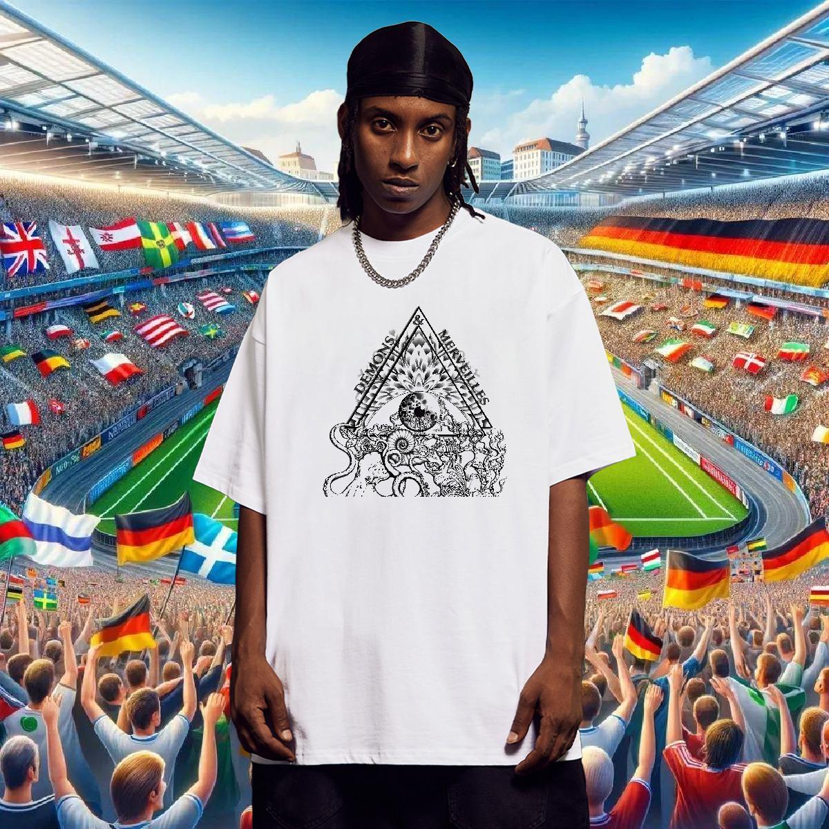 Cool Design T Shirt For Man 100% Cotton 230g eye of the devil Spring Summer Oversized Crew Neck Tshirts 2024 Designer Tee Shirt