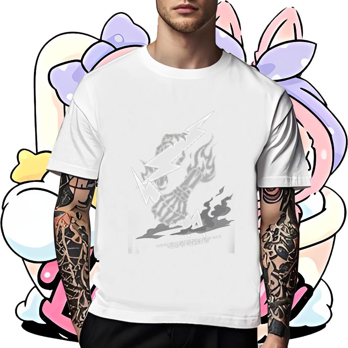 Classic Mens T Shirts 230g 100% Cotton letter Anime Printing Street Black Oversized Breathable Soft Tshirt for Man Woman Fashion Polos